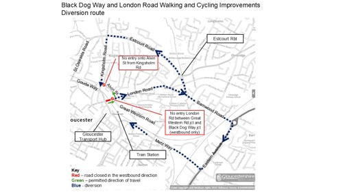 The diversion during the one-way system on London Road