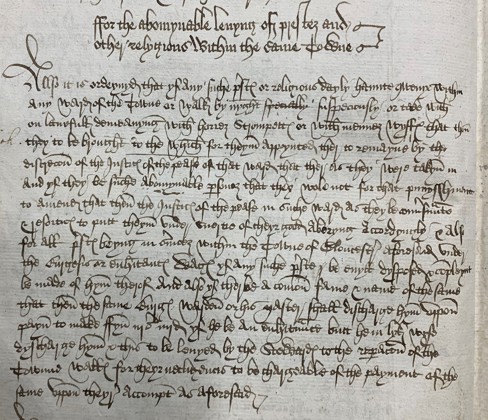 ‘For the abomynable levyng of priests’– the Red Book of Gloucester, 1500