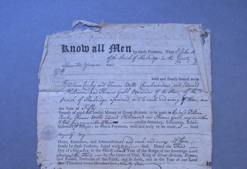 A damaged document from 1791