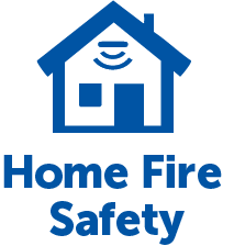 Home Fire Safety Logo with house icon image