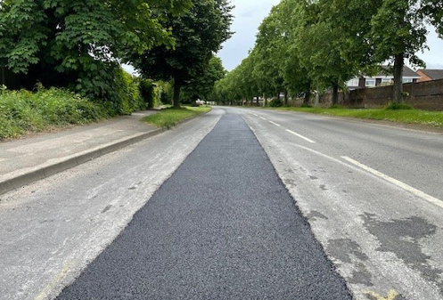 Newly repaired road