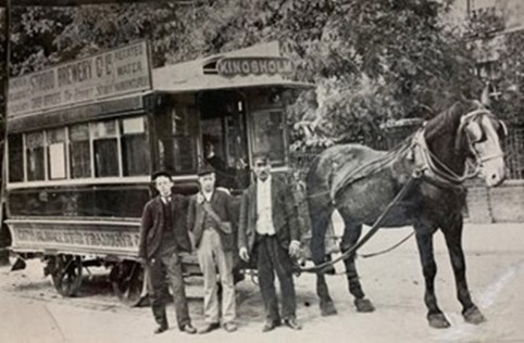 An image of a horse-drawn tram