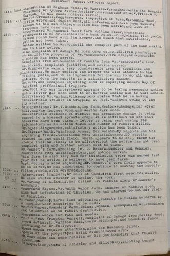 Assistant Rabbit Officers Report, June 1943