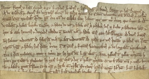 A photo of a manuscript from the year 1230