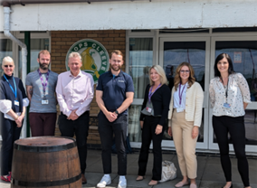 Employers stood together after our forum at Bishops Cleeve FC.