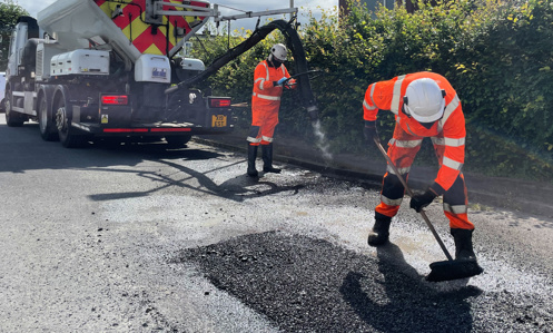 Photo of pothole repairs in Stonehouse