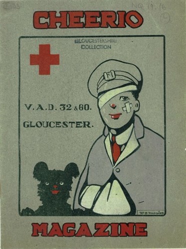 An image of the cover of Cheerio Magazine showing an injured soldier
