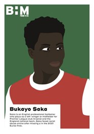 A drawing of Arsenal footballer Bukayo Saka