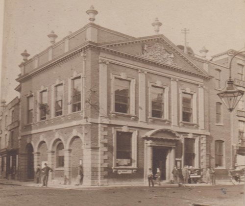 A photo of the rebuilt Tolsey building