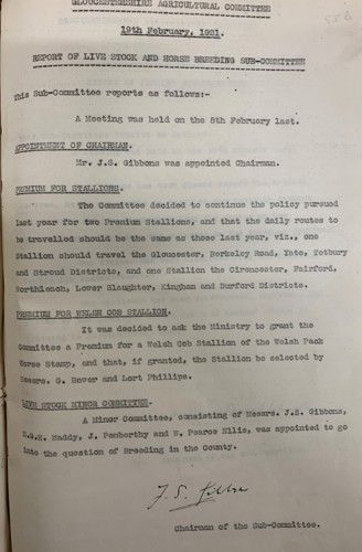 Agricultural Committee Minutes, 19 February 1921