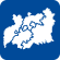 The outline of Gloucestershire against a blue background